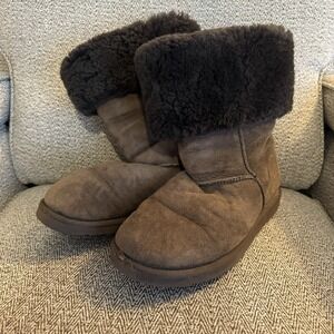UGG Australia Classic‎ Boots Womens 9 Tall Cuff Chocolate Brown Sheepskin